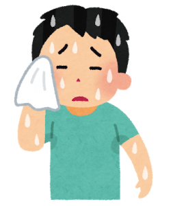 汗っかきの男