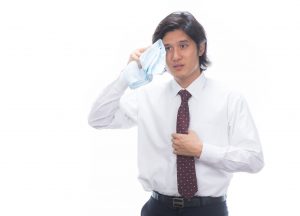 汗をかく男,ビジネスマン